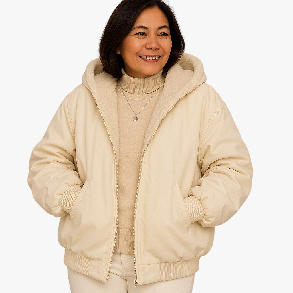 Ciepła kurtka zimowa typu bomber damska