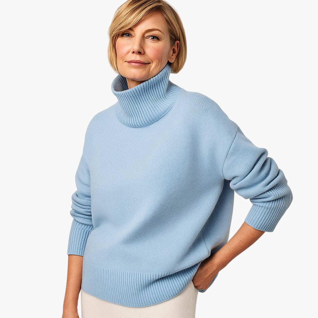 Damski sweter z golfem